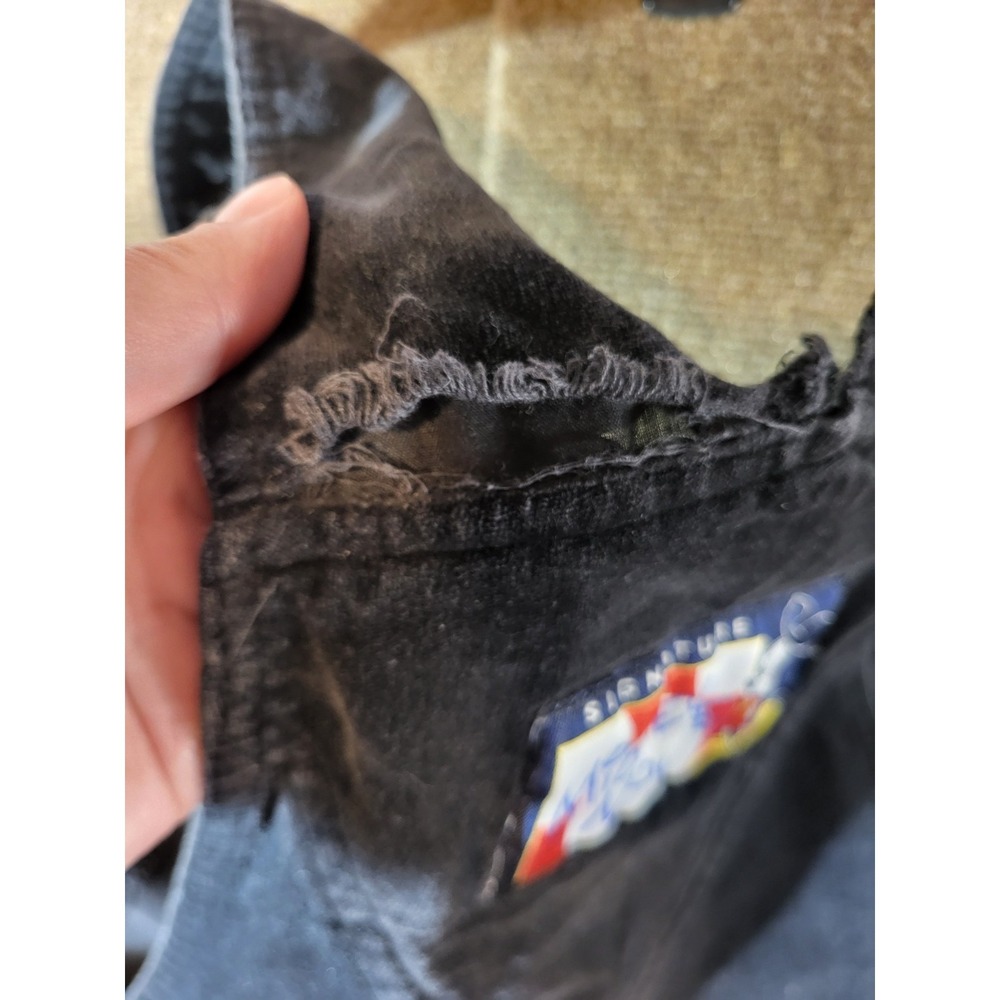 Vintage Mickey Unlimited Size Large Black Velvet Overalls Read Flaw - Picture 6 of 7